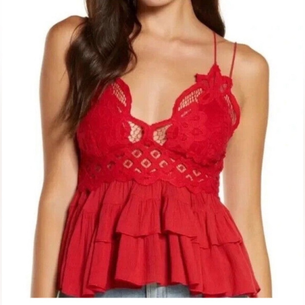 Free People Adella Camisole in Scarlet